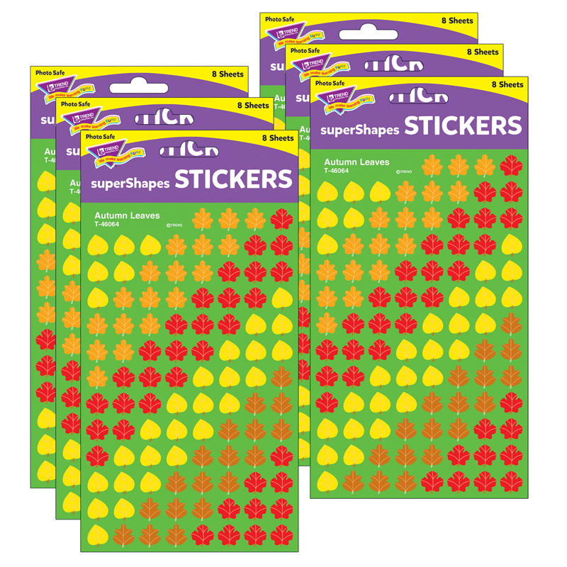 (6 PK) SUPERSHAPES STICKERS AUTUMN