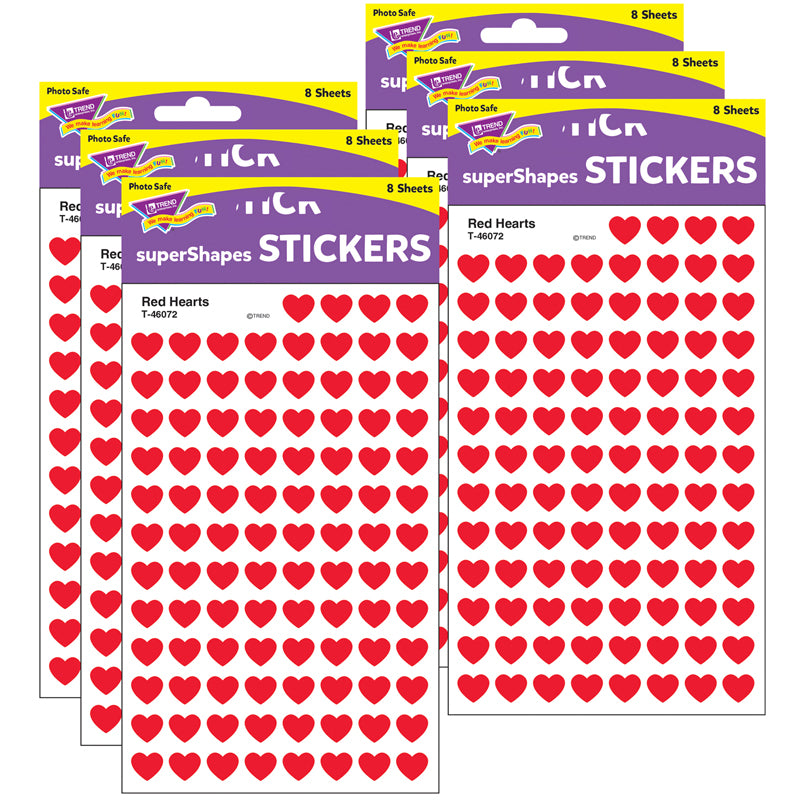 (6 PK) SUPERSHAPES STICKERS RED