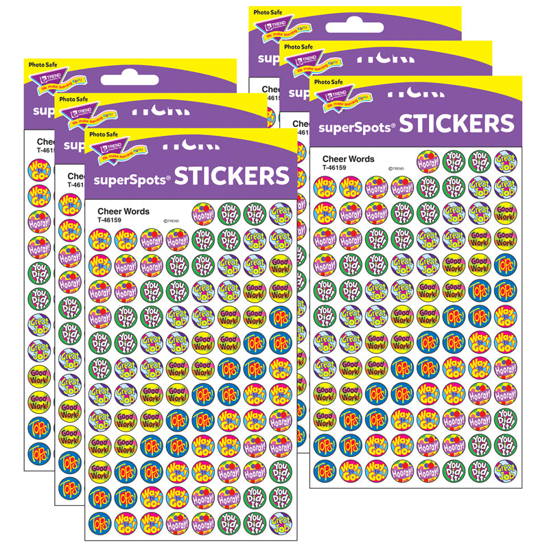 (6 PK) SUPERSPOTS STICKERS CHEER