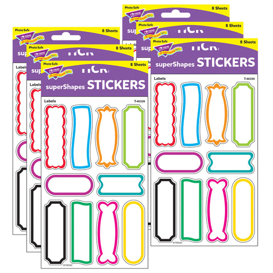 (6 PK) LABELS SUPERSHAPES STICKERS