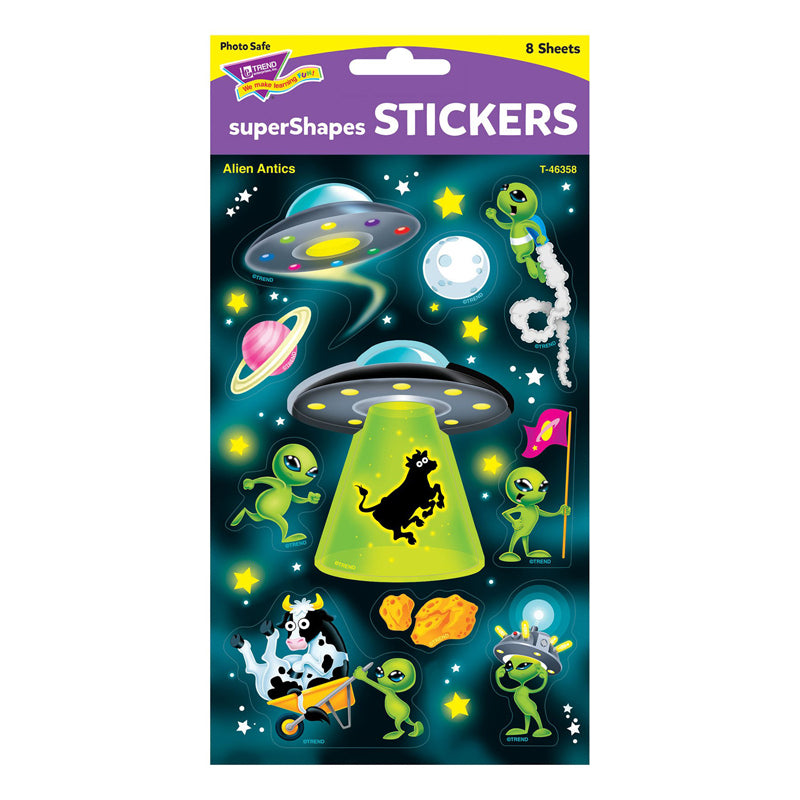 ALIEN ANTICS LARGE STICKERS 80 CT