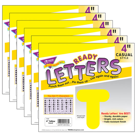 (6 PK) READY LETTERS 4IN CASUAL