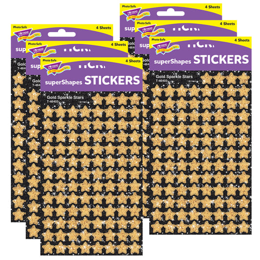 (6 PK) SUPERSHAPES GOLD SPARKLE