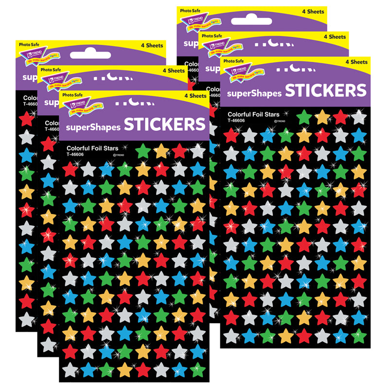 (6 PK) SUPERSHAPES COLORFUL FOIL