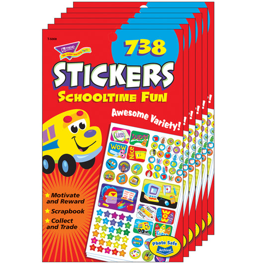 (6 EA) STICKER PAD SCHOOLTIME FUN