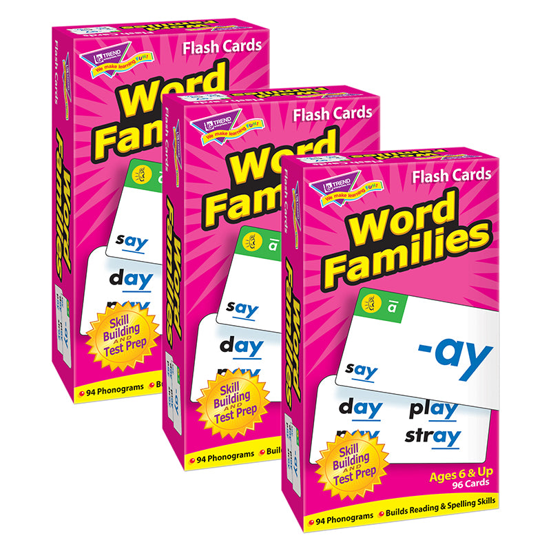 (3 EA) FLASH CARDS WORD FAMILIES