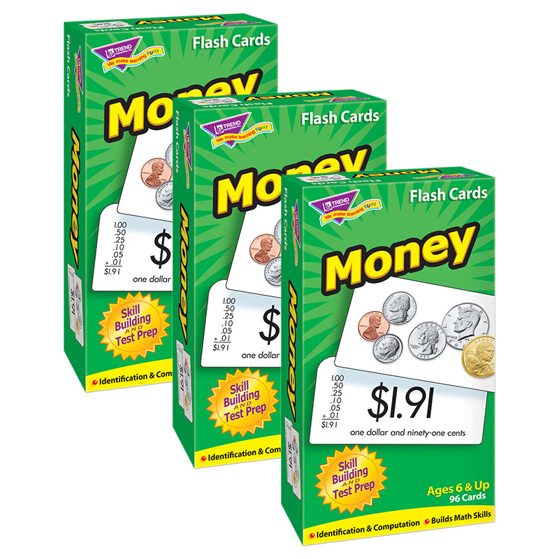 (3 PK) FLASH CARDS MONEY 96/BOX