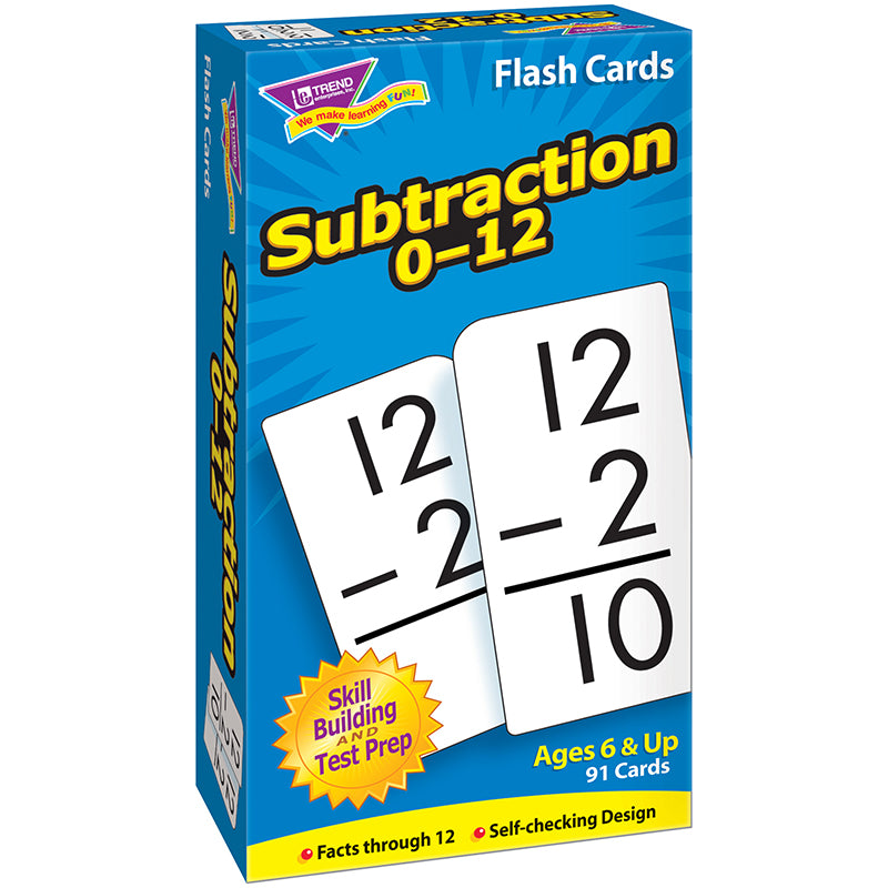 FLASH CARDS SUBTRACTION 0-12 91/BOX