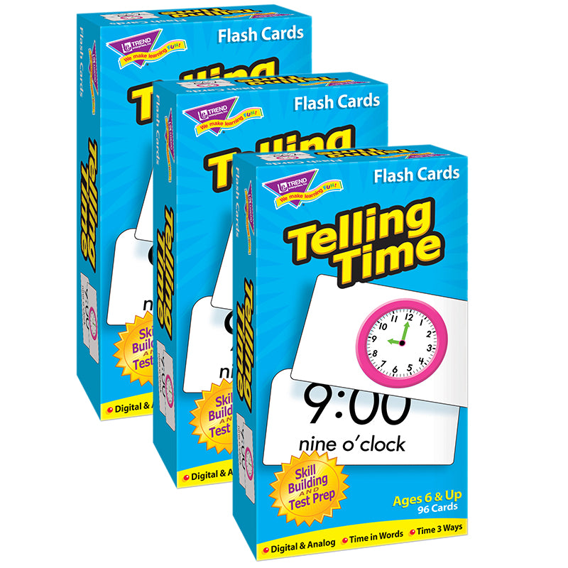 (3 PK) FLASH CARDS TELLING TIME