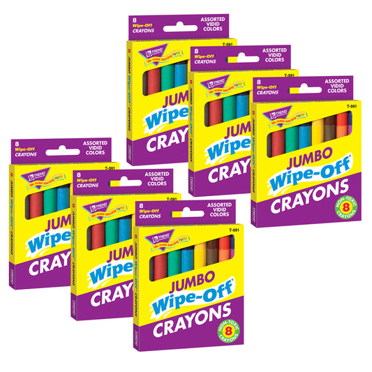 (6 BX) WIPE-OFF CRAYONS JUMBO