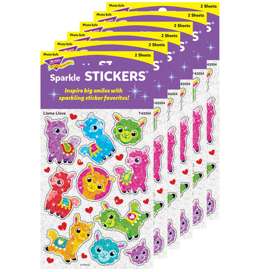 (6 PK) LLAMA LLOVE SPARKLE STICKRS