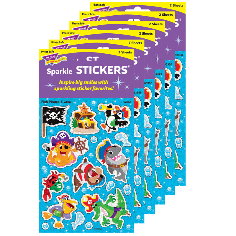 (6 PK) FISH PIRATES & CREW SPARKLE