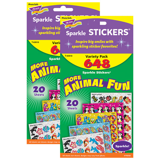 (2 PK) ANIMAL FUN SPARKLE STCKER