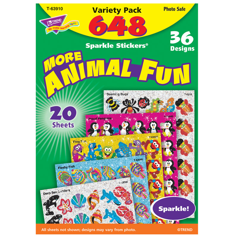 ANIMAL FUN SPARKLE STCKER VAR PK