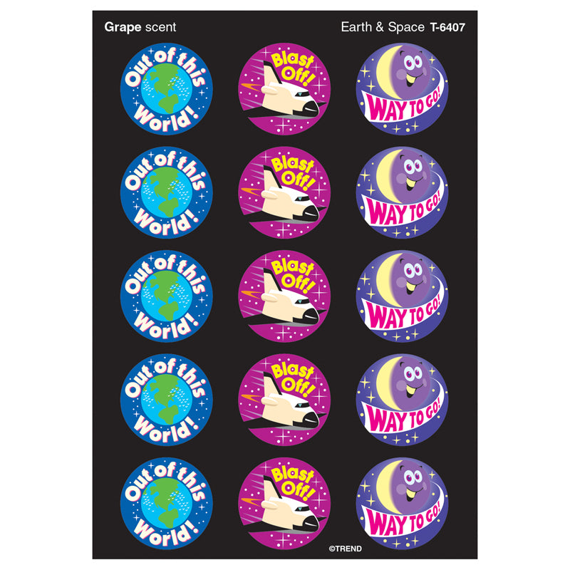 STINKY STICKERS EARTH & SPACE 60/PK