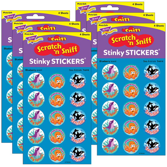 (6 PK) STINKY STICKERS SEA ANIMALS