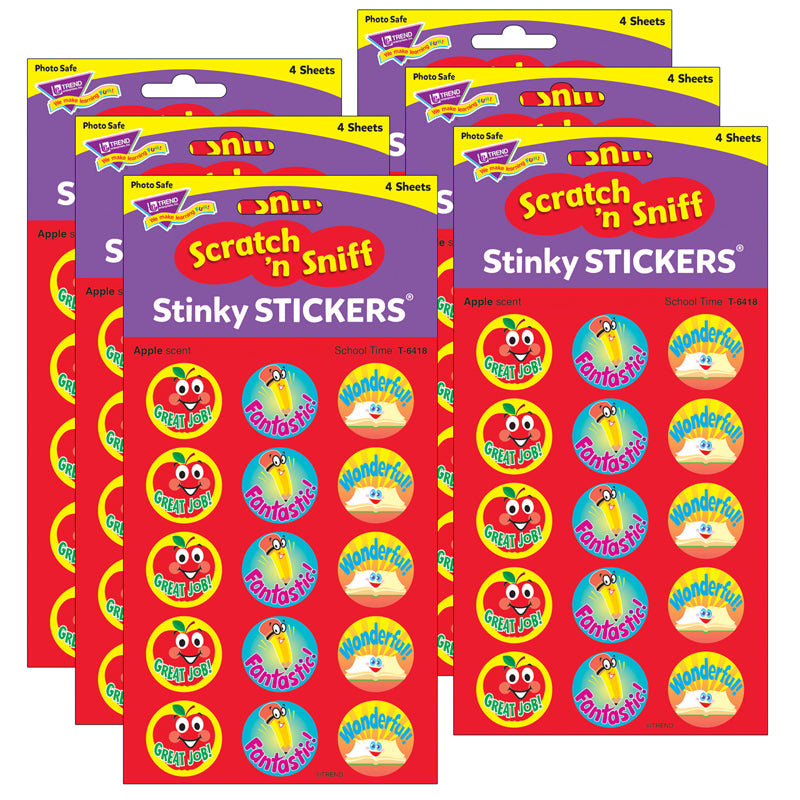 (6 PK) STINKY STICKERS SCHOOL TIME