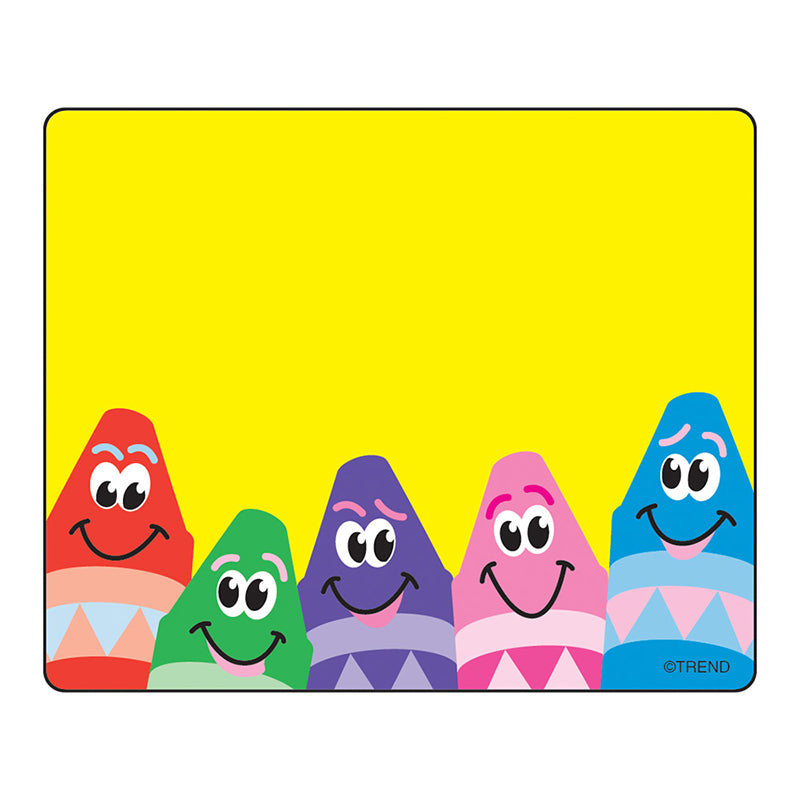 NAME TAGS COLORFUL CRAYONS 36/PK