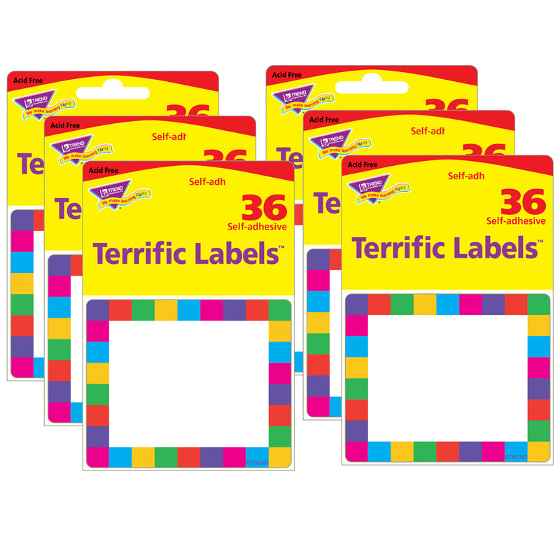 (6 PK) NAME TAGS RAINBOW PLAID