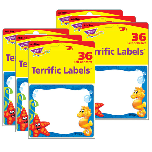 (6 PK) SEA BUDDIES TERRIFIC LABELS