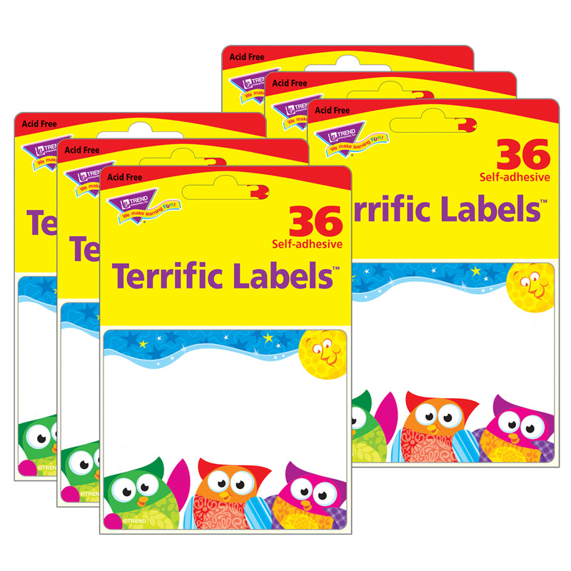 (6 PK) OWL STARS NAME TAGS