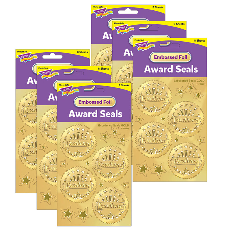 (6 PK) AWARD SEAL EXCELLENCE GOLD