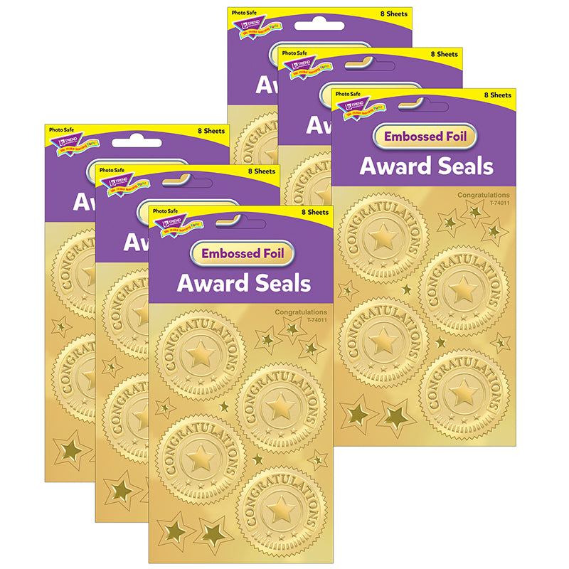 (6 PK) CONGRATULATIONS GOLD AWARD