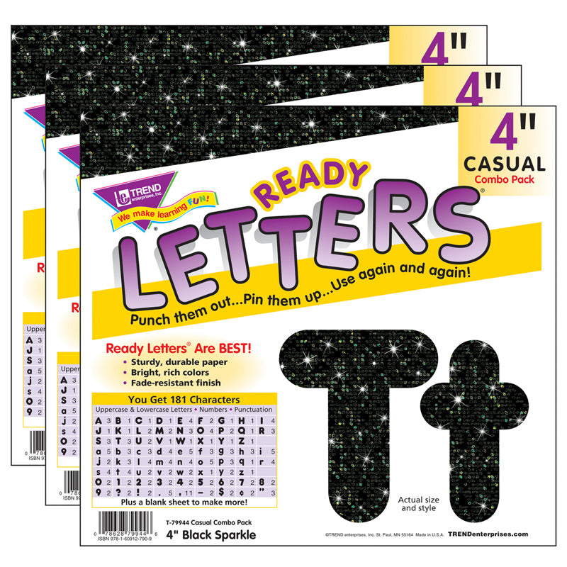 (3 PK) READY LETTERS 4IN BLACK