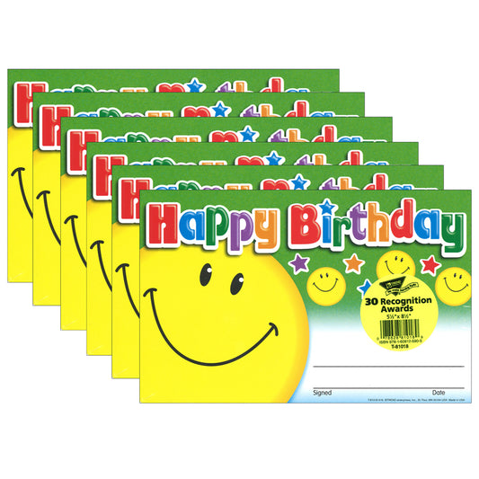 (6 PK) AWARDS HAPPY BIRTHDAY SMILE