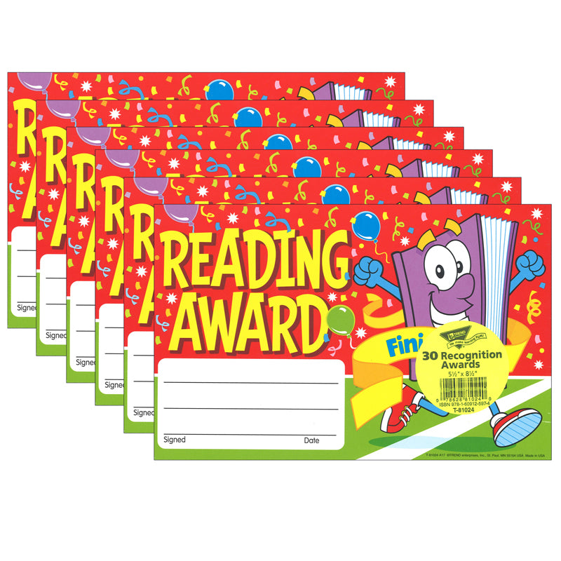 (6 PK) AWARDS READING AWARD FINISH