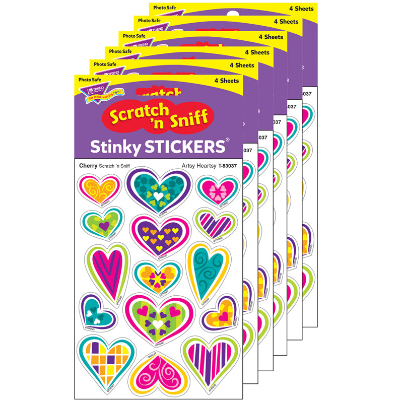 (6 PK) ARTSY HEARTSY/CHERRY SHAPES