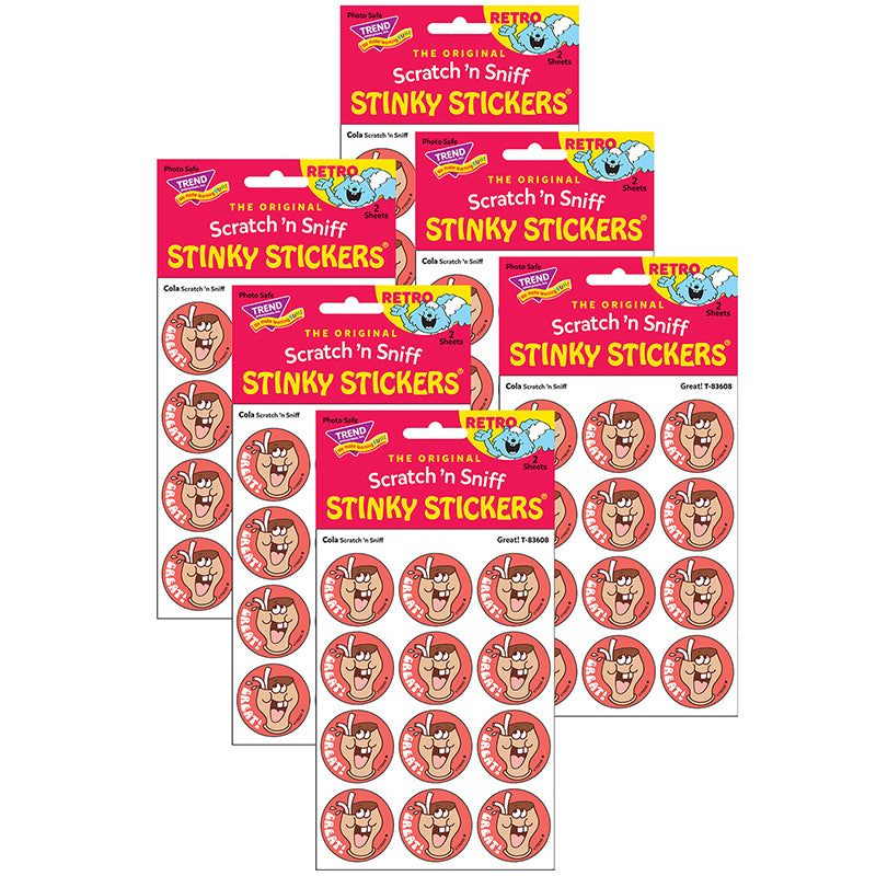 (6 PK) STICKERS 24CT GREAT COLA