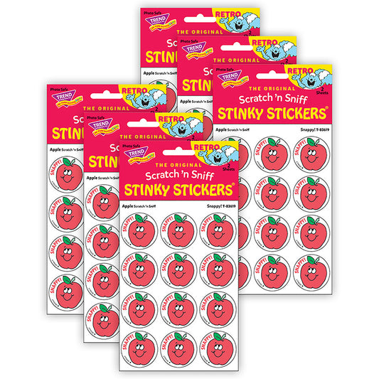 (6 PK) STICKERS 24CT SNAPPY APPLE