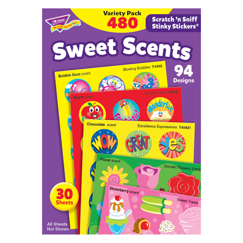 STINKY STICKERS SWEET SHAPES 480/PK