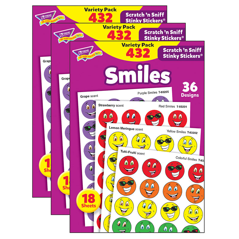 (3 PK) STINKY STICKERS SMILES