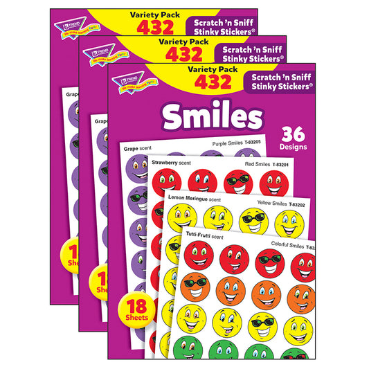 (3 PK) STINKY STICKERS SMILES