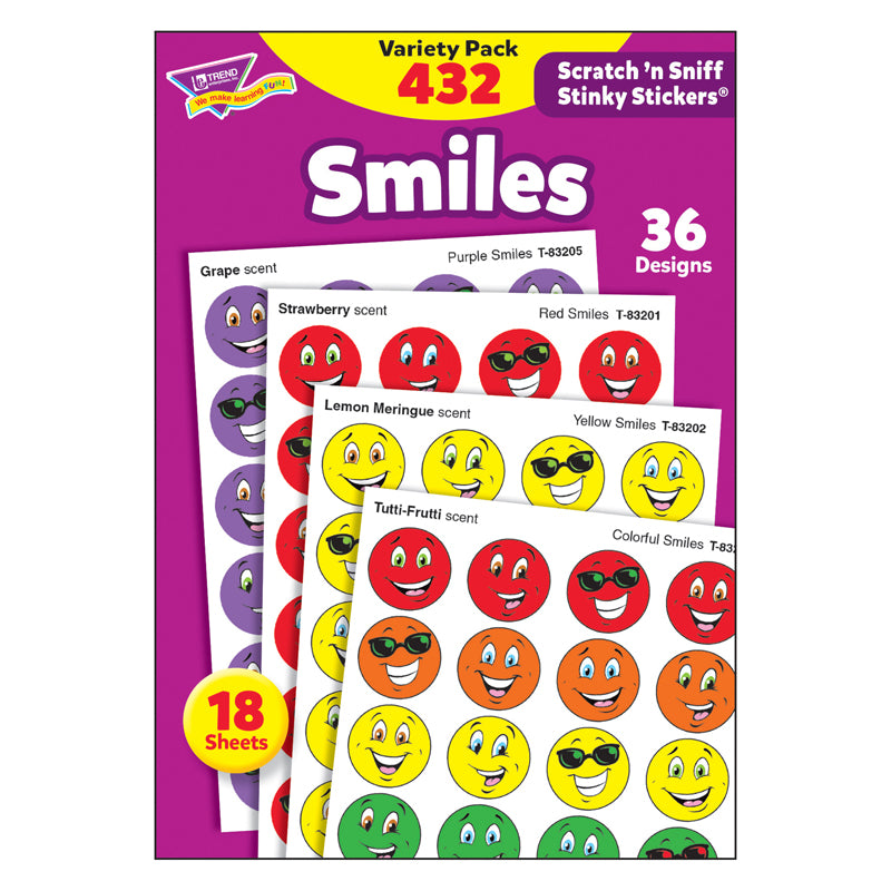 STINKY STICKERS SMILES 432/PK