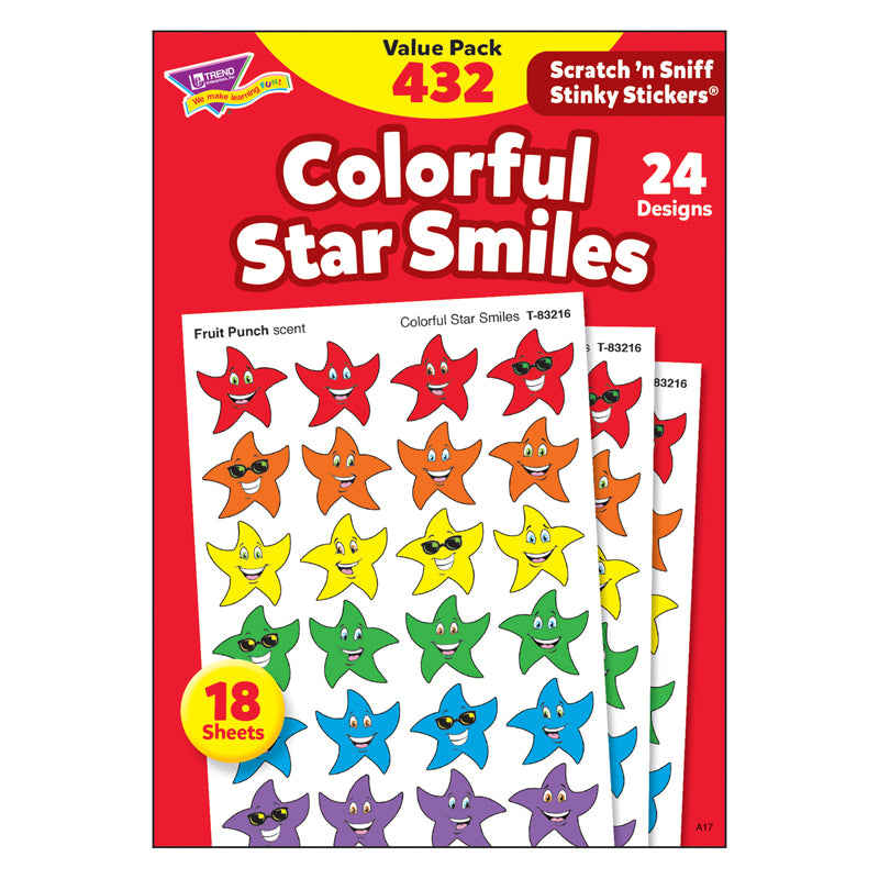 STINKY STICKERS SMILEY STARS 432/PK