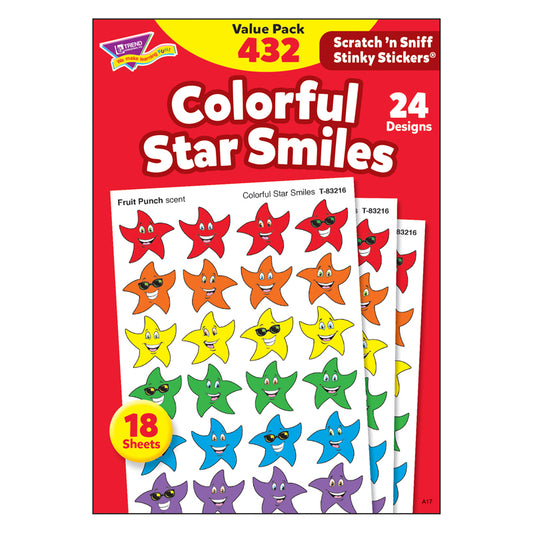 STINKY STICKERS SMILEY STARS 432/PK