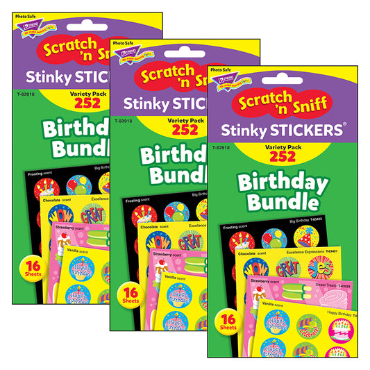 (3 PK) BIRTHDAY STINKY STICKERS