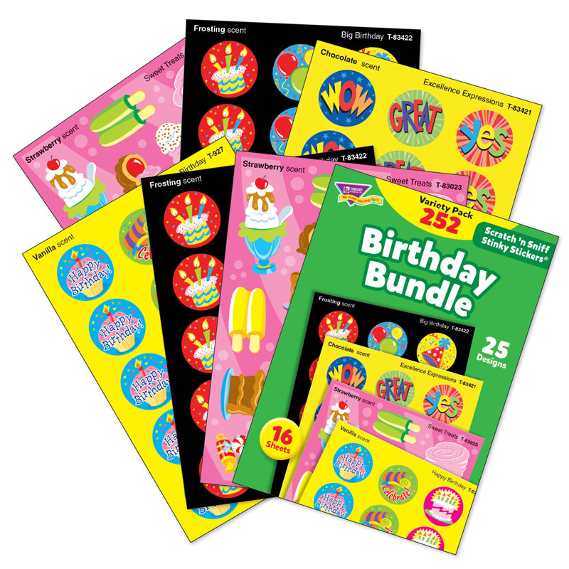 BIRTHDAY STINKY STICKERS VARIETY PK