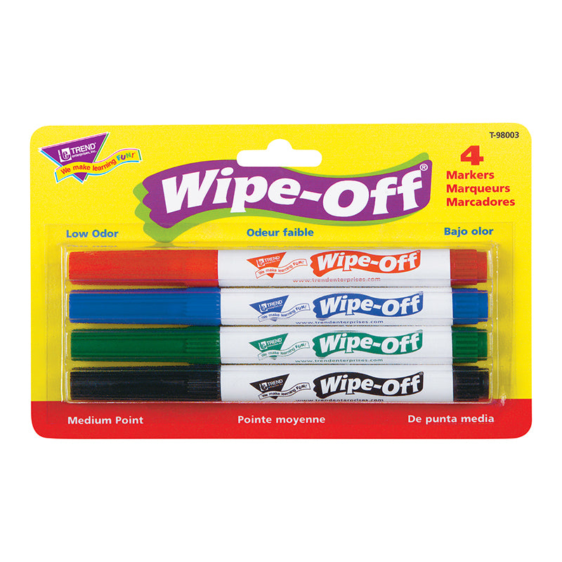 WIPE OFF MARKER 4 STANDARD COLORS