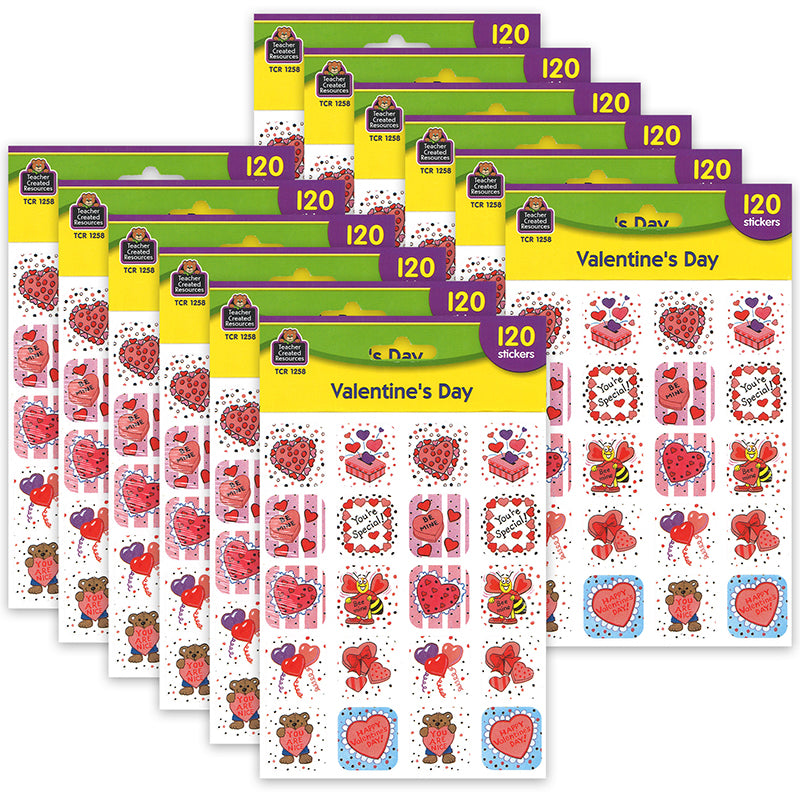 (12 PK) STICKERS VALENTINES DAY