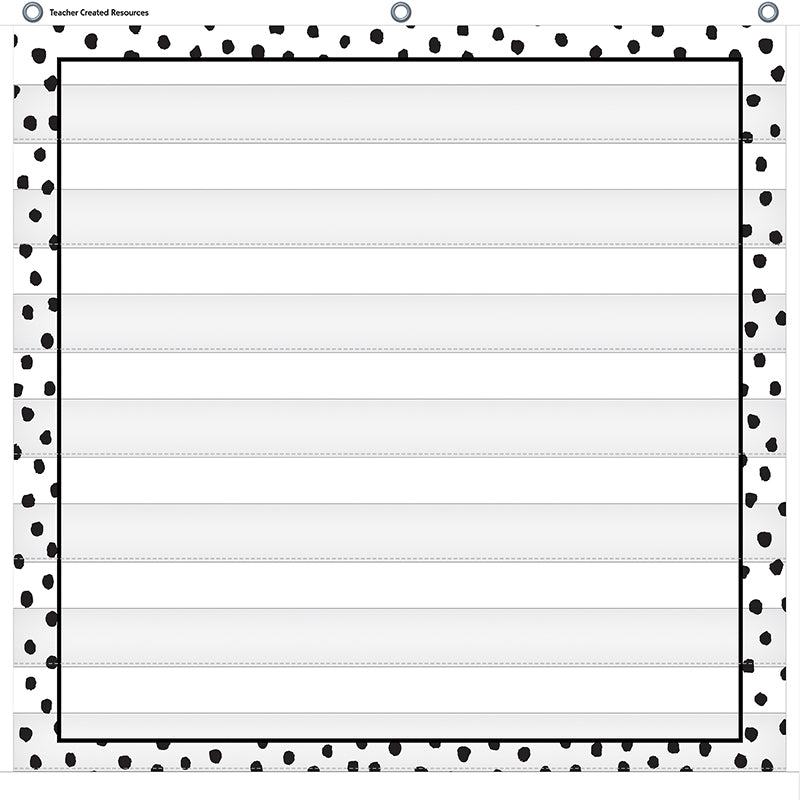BLK PAINTED DOTS WHT 7 POCKET CHART