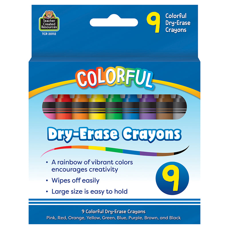 COLORFUL DRY-ERASE CRAYONS