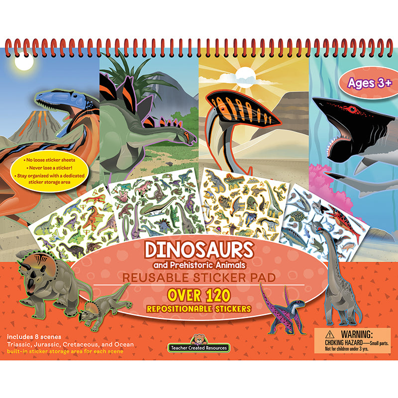 DINOSAURS REUSABLE STICKER PAD