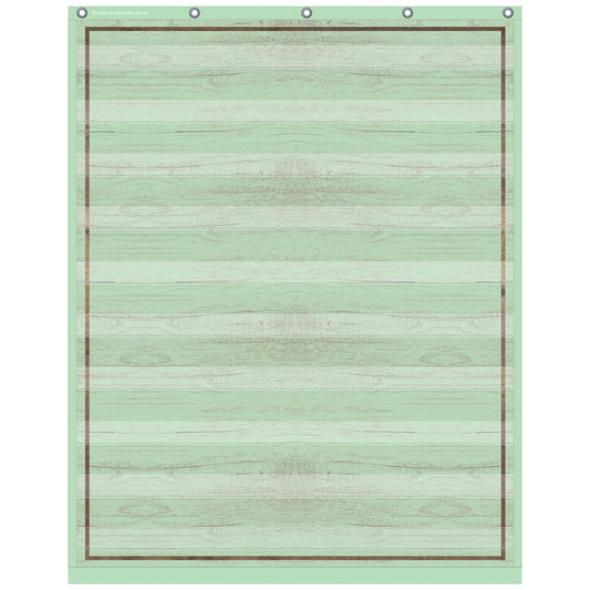 MINT PAINTED WOOD 10 POCKET CHART