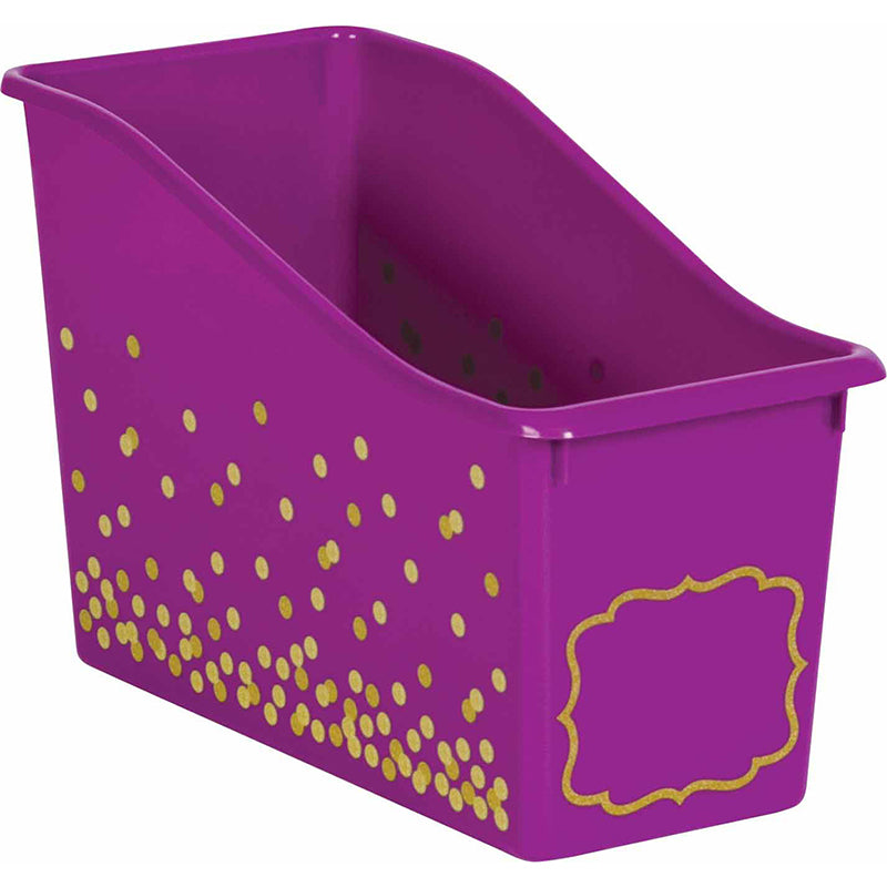 PURPLE CONFETTI PLASTIC BOOK BIN