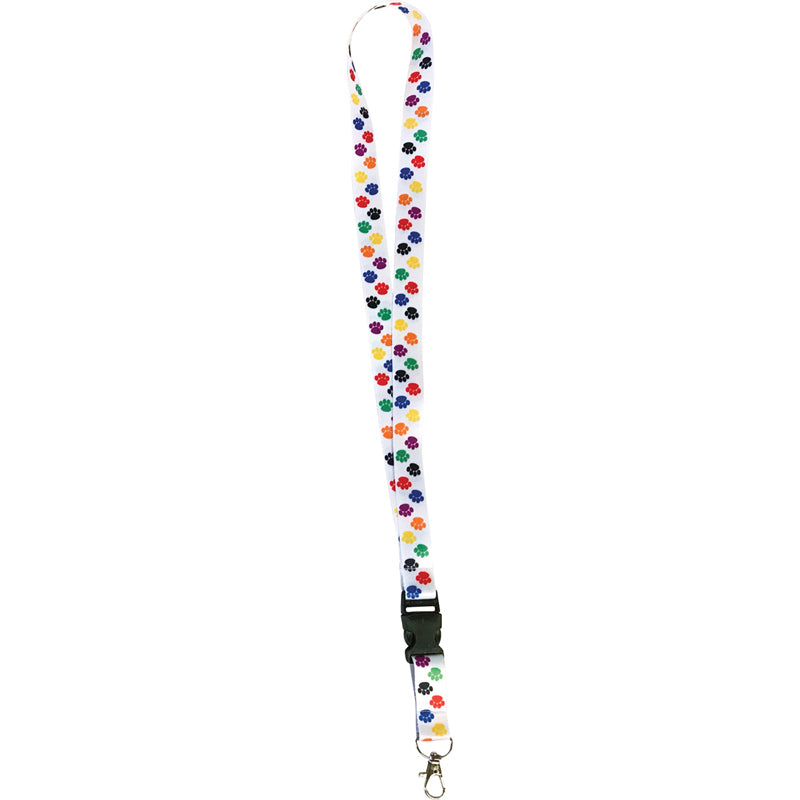 COLORFUL PAW PRINT LANYARD