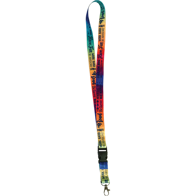 POSITIVE SAYING WATERCOLOR LANYARD